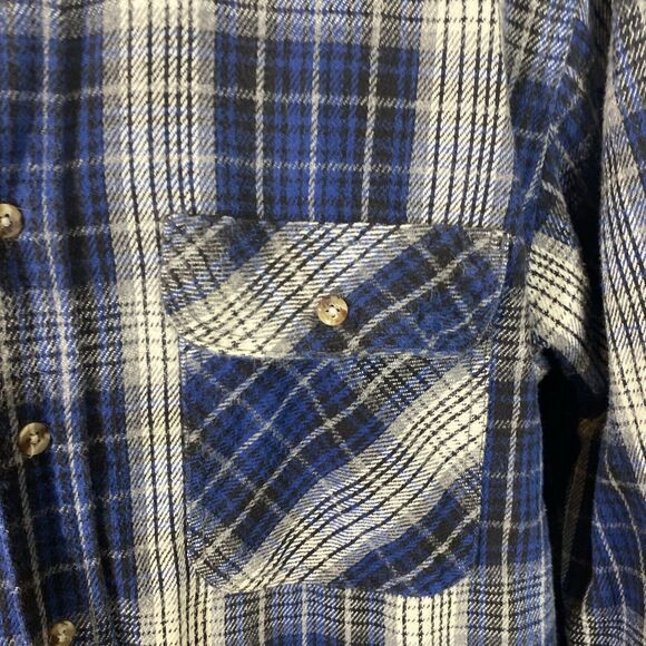 vintage weargaurd plaid red long sleeve button up shirt work outdoor Blue Warm - Picture 7 of 15